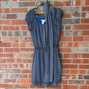 Max Studio blue and grey Patterned Mini Dress